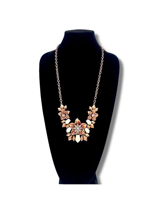 Premier Designs Jewelry - PREMIER DESIGNS Ivory Stone & Rosegold Flowers Convertible 3-n-1 Necklace NWT